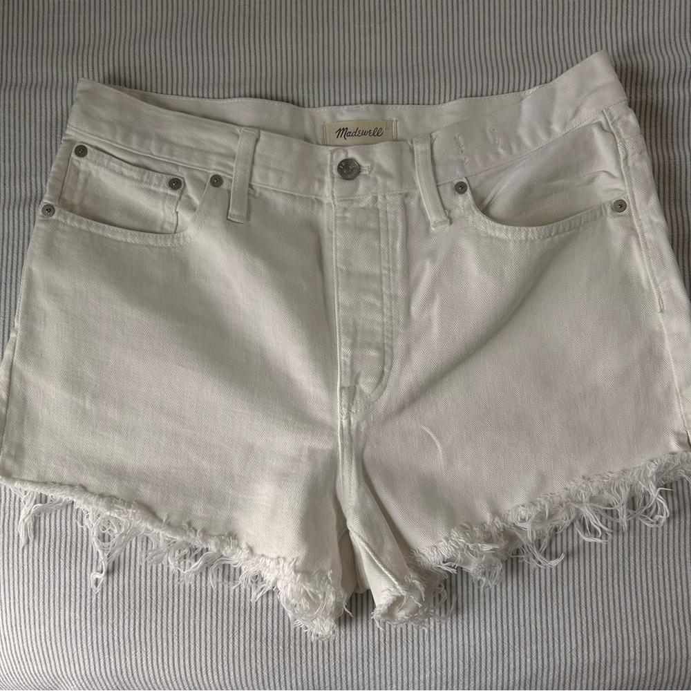 Madewell Relaxed White Denim Shorts